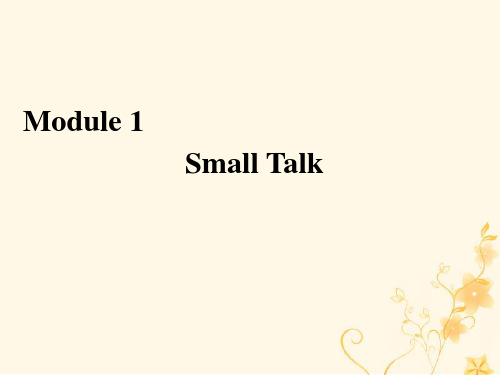 2019_2020学年高中英语Module1SmallTalkSectionⅣGrammar