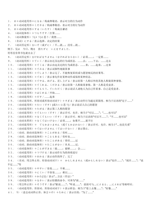 日语三级考试重点语法总结)