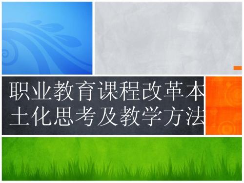 职业教育课程改革本土化思考