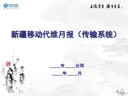 3新疆移动代维月报(传输系统)解析
