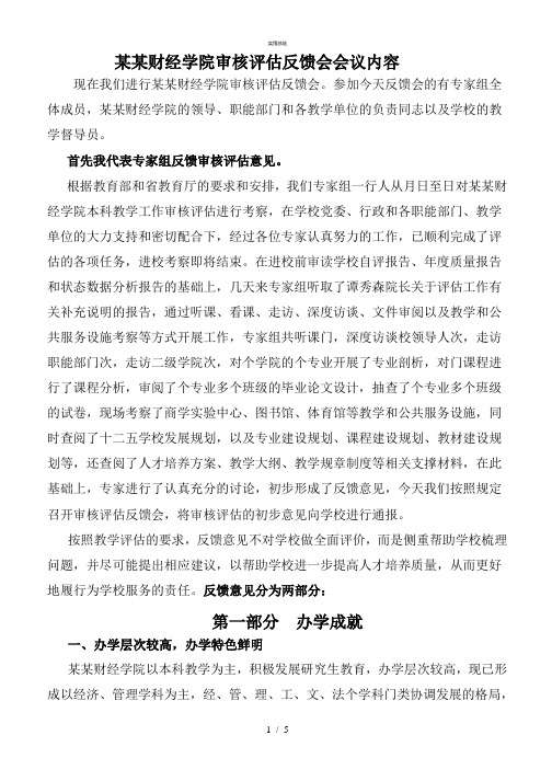 教育部教学评估小组审核评估总结报告(总结类)