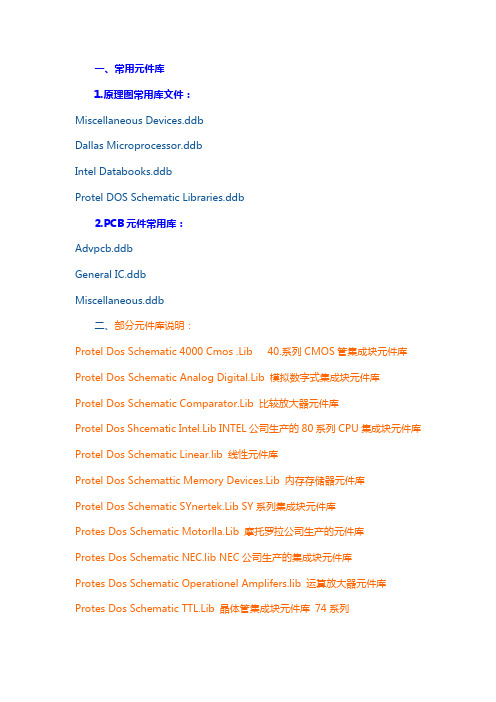 原理图常用库文件