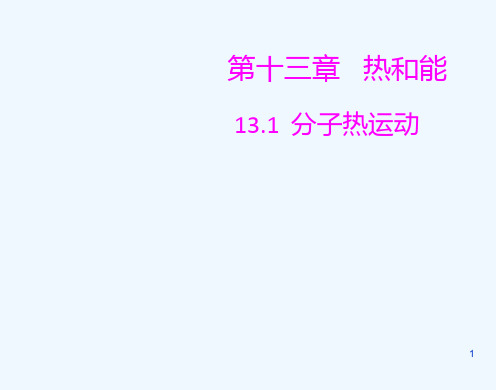 物理人教版九年级全册13.1分子热运动.1分子热运动 