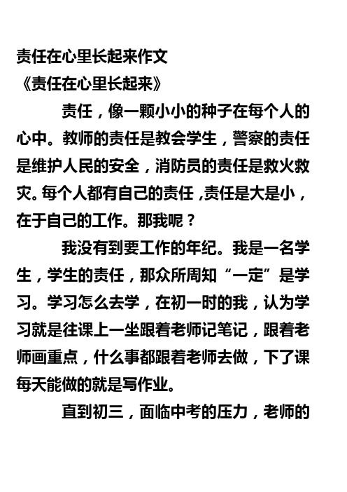 责任在心里长起来作文