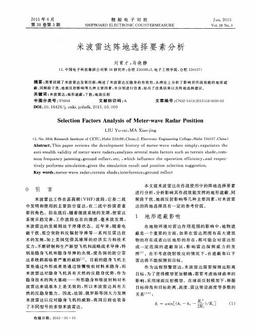 米波雷达阵地选择要素分析
