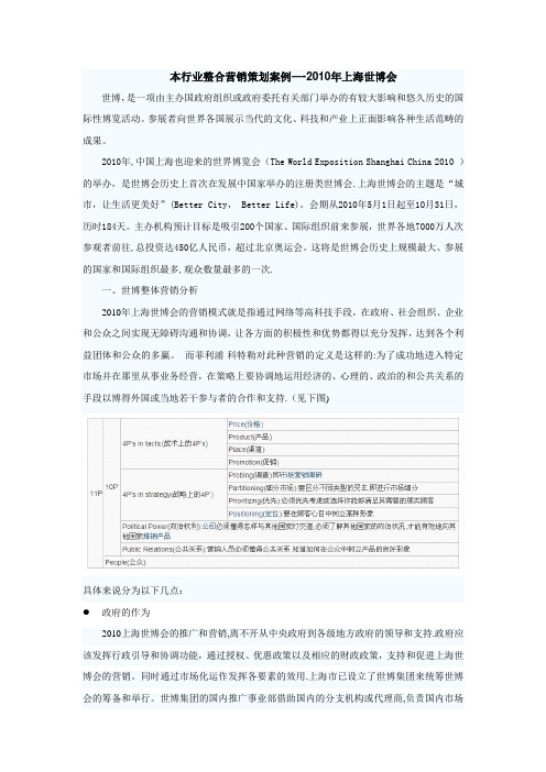 世博会整合营销策划案例