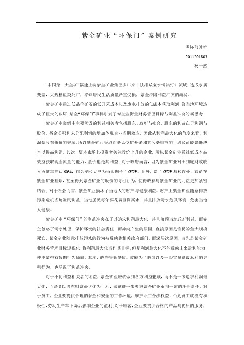 紫金矿业案例分析