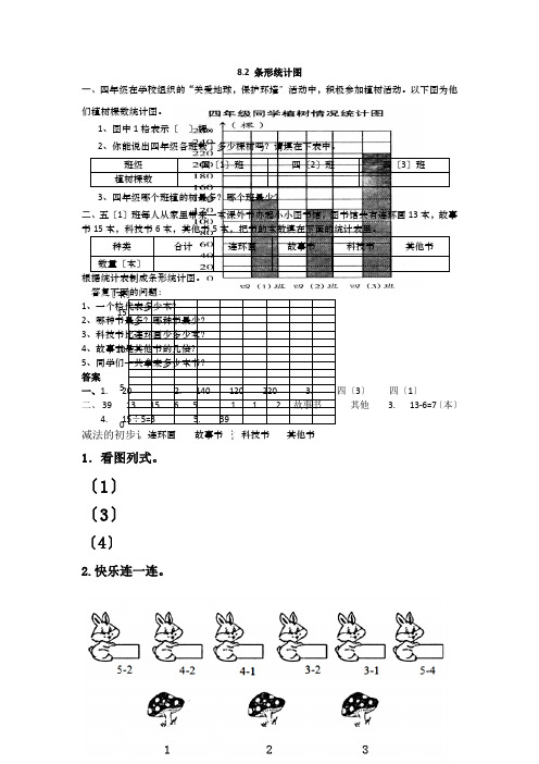 2022年冀教版小学《条形统计图》同步练习(附答案)