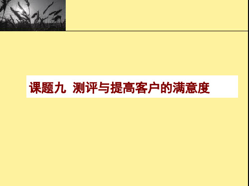 测评与提高客户的满意度