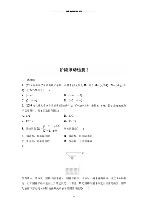 步步高【加练半小时】2017年高考数学(全国理)专题复习：(理)(全国)阶段检测2.docx