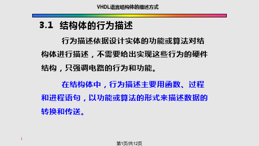 VHDL语言结构体的描述方式