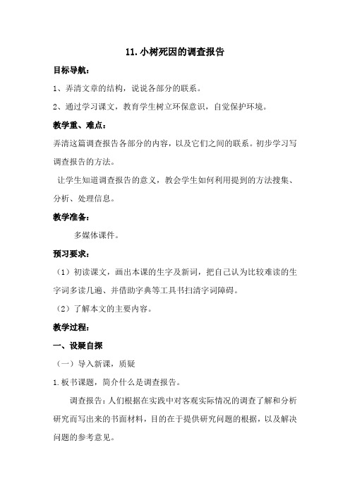 11、小树死因的调查报告