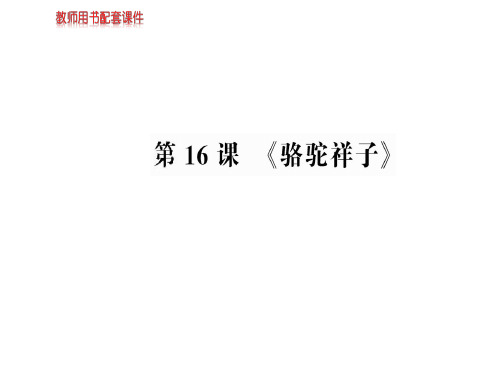 人教版高中语文选修中国小说欣赏课件：第八单元  第16课《骆驼祥子》 (共92张PPT)