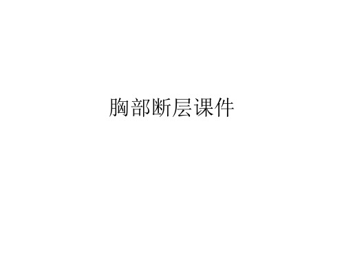 胸部断层课件