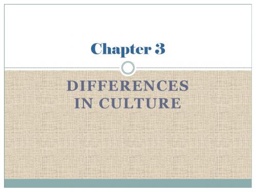 Differences  in Culture