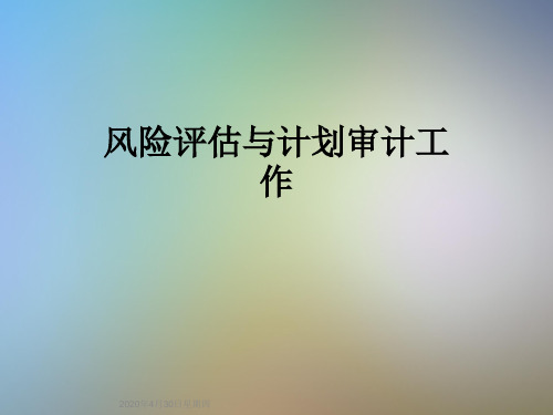 风险评估与计划审计工作