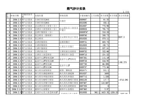 燃气用量月统计