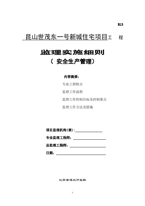 安全监理细则(修正版)