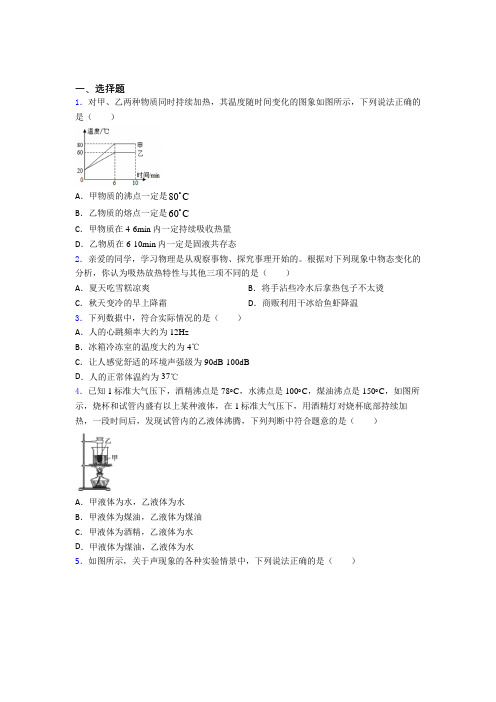 东莞市初中物理八年级上册期中检测题(含答案解析)