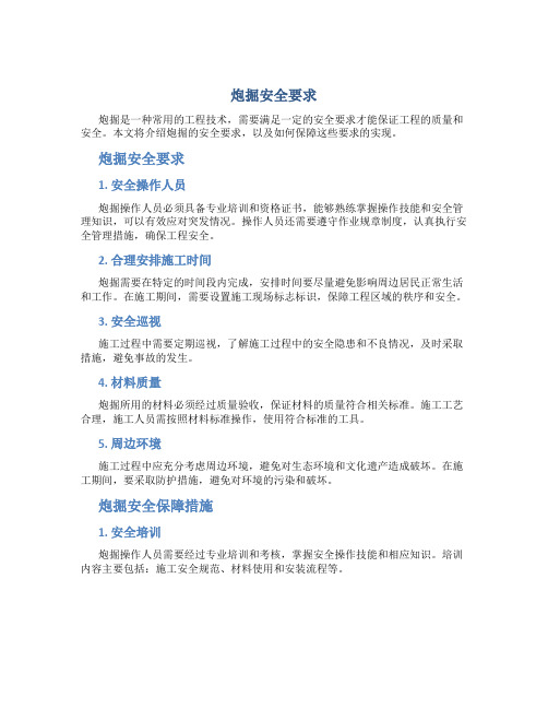 炮掘安全要求