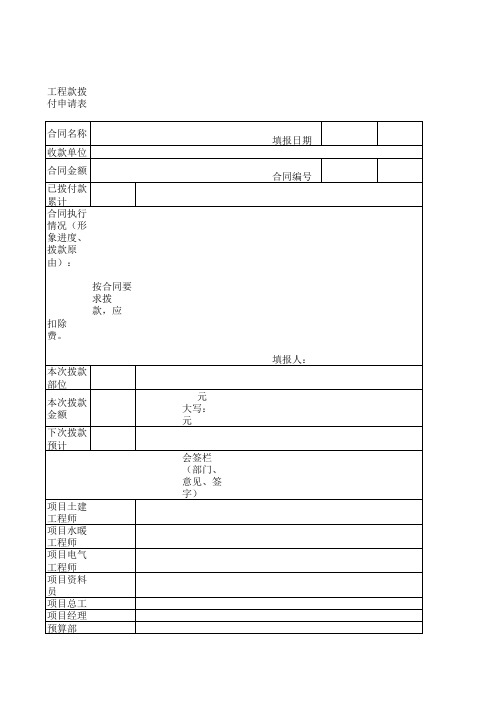 拨款申请表
