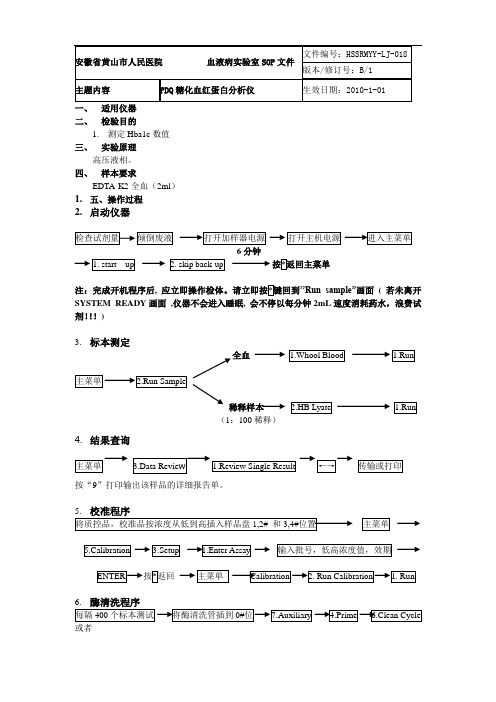 PDQ糖化血红蛋白分析仪SOP