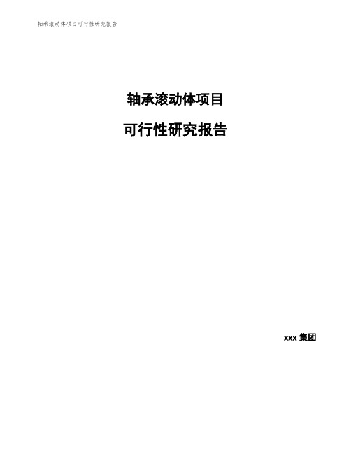 轴承滚动体项目可行性研究报告