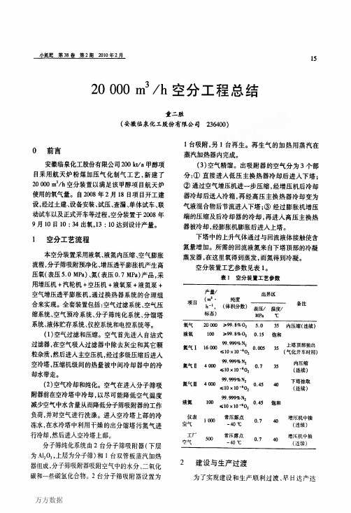20000m3-h空分工程总结
