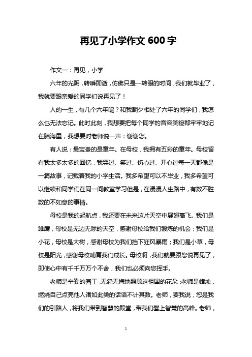 再见了小学作文600字