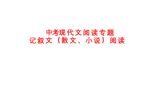 2022年中考语文二轮专题复习：记叙文(散文、小说)阅读++课件(41张PPT)