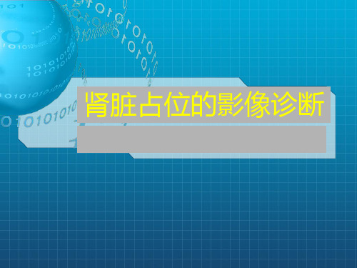 肾脏占位的影像诊断ppt课件
