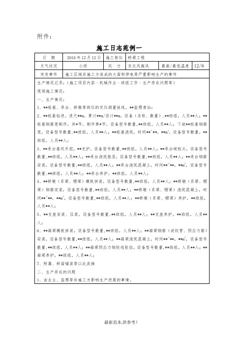 施工日志范例