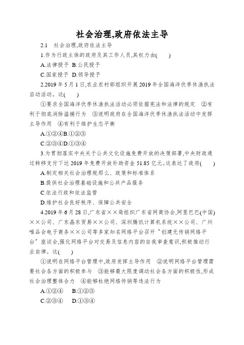 社会治理,政府依法主导