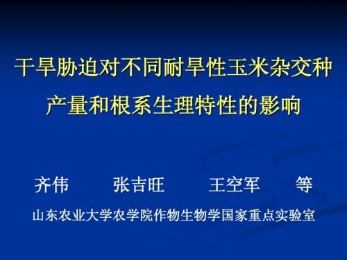 干旱胁迫对不同耐优秀论文