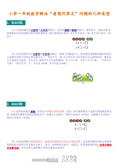 一年级数学解决“看图列算式”问题的几种类型