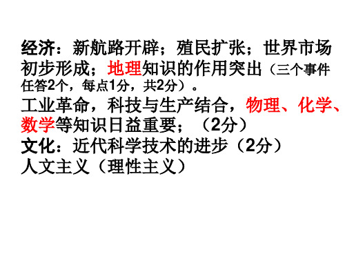 工业革命高考题