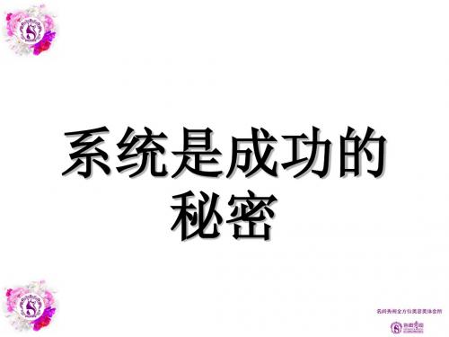 系统是成功的秘密