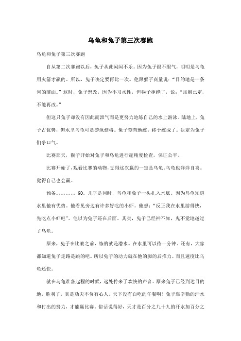 乌龟和兔子第三次赛跑_小学三年级作文600字