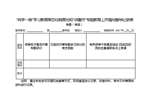 两学一做工作情况督导记录表
