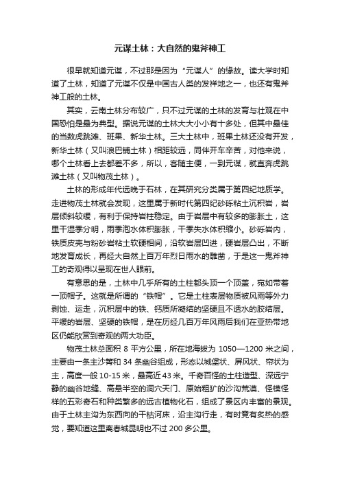 元谋土林：大自然的鬼斧神工