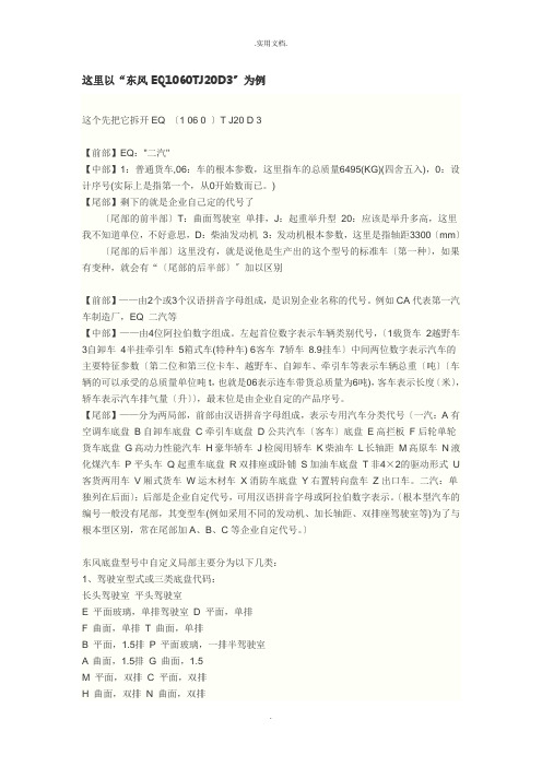 汽车编号的含义