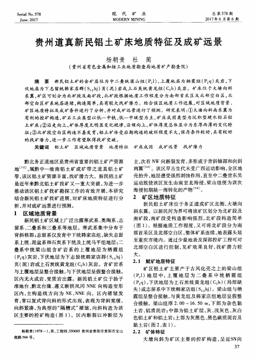 贵州道真新民铝土矿床地质特征及成矿远景