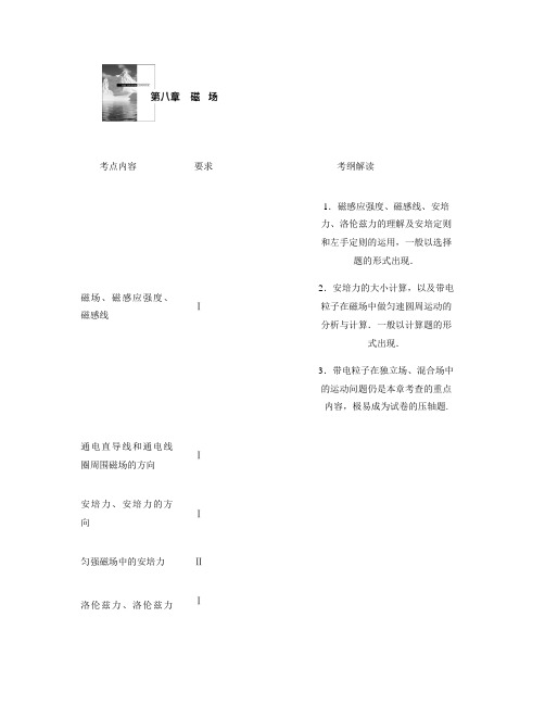 步步高2015届高考物理一轮复习--磁场解读