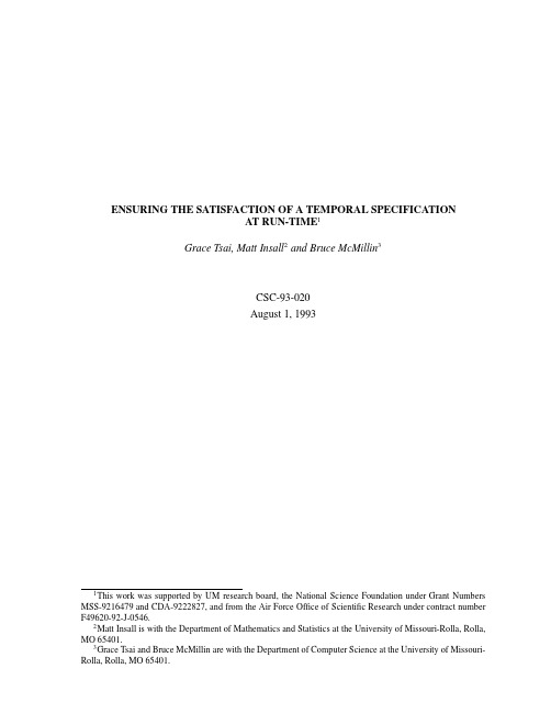 ENSURING THE SATISFACTION OF A TEMPORAL SPECIFICATION AT RUN-TIME