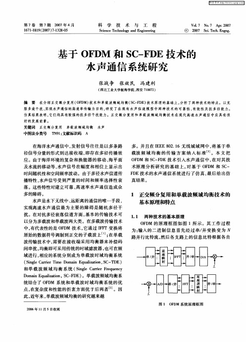 基于OFDM和SC—FDE技术的水声通信系统研究