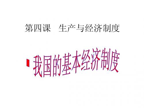 我国的基本经济制度课件