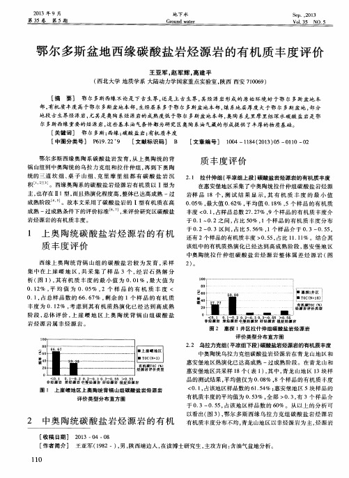 鄂尔多斯盆地西缘碳酸盐岩烃源岩的有机质丰度评价