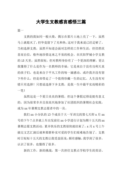 大学生支教感言感悟三篇