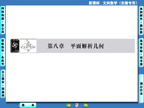 高中文科数学 第八章 平面解析几何 