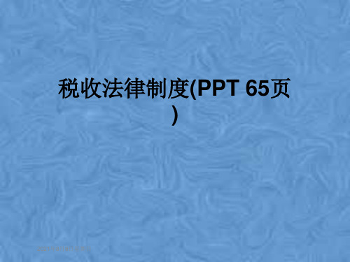 税收法律制度(PPT 65页)